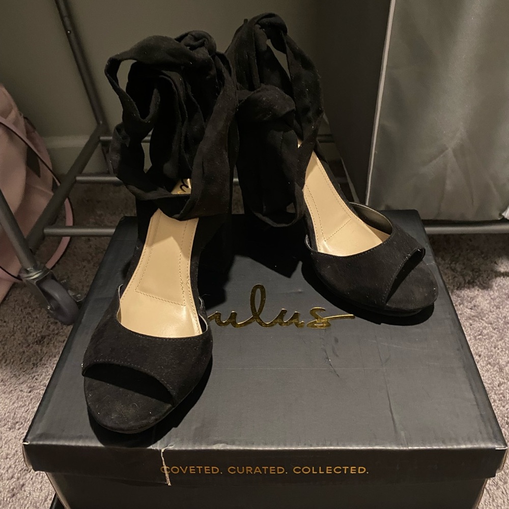 Black Laceup Heels